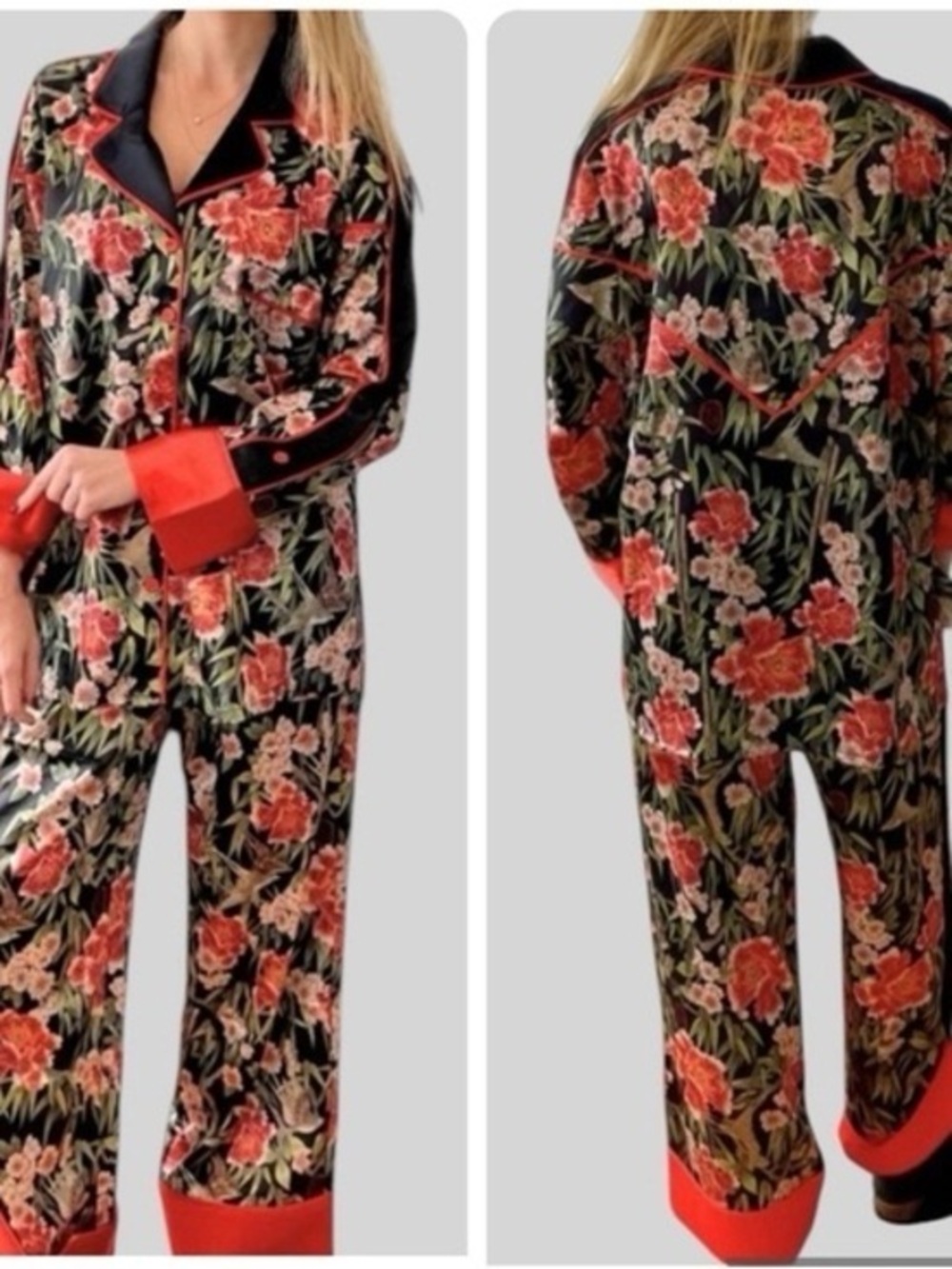 We are Hah x Free People Women's Straight Leg Floral Pajamas